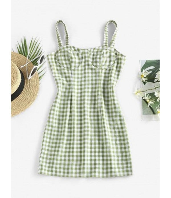 Gingham Cupped Bodycon Dress